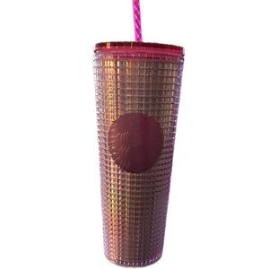 NWOT Starbucks Pink Studded Cup with Lid and Straw Unused Venti Size